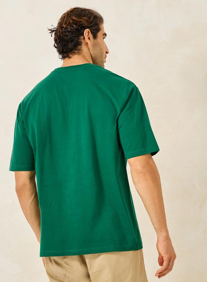 Styli Chest Minimal Print Oversized Cotton Rich T-Shirt - Image 4