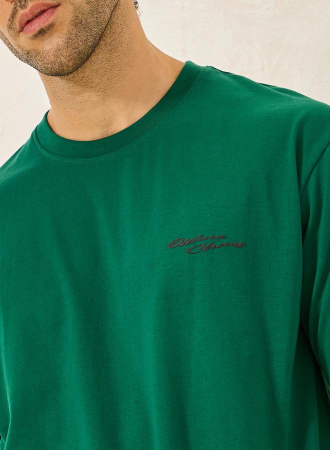 Styli Chest Minimal Print Oversized Cotton Rich T-Shirt - Image 3