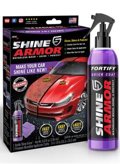 SHINE ARMOR Shine Armor Fortify Quick Coat – Ceramic Coating - Car Wax Spray - Waterless Car Wash & Wax - Hydrophobic Top Coat Polish & Polymer Paint Sealant Protection  - Image 1