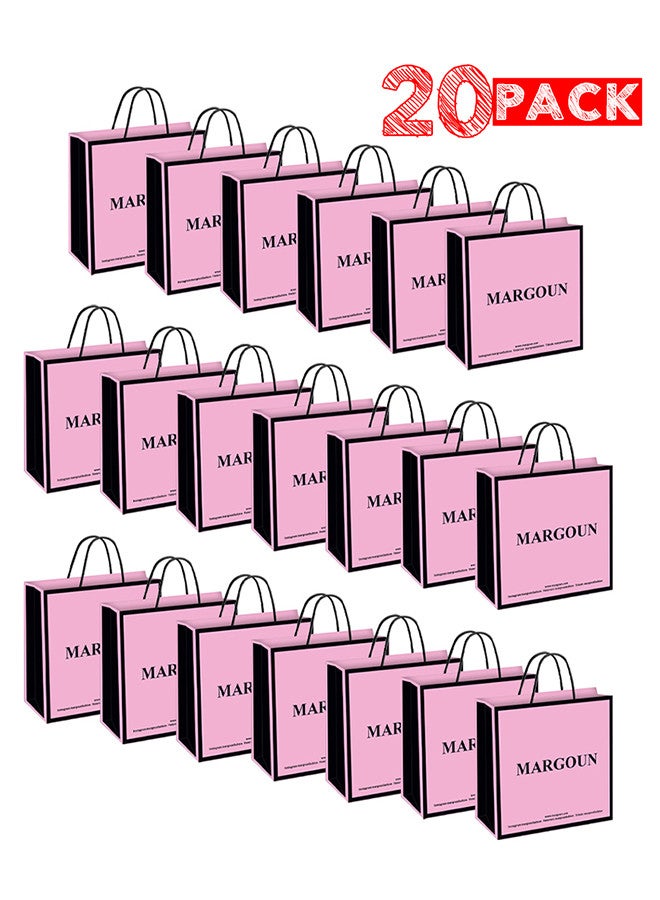 MARGOUN 20 Pack Shopping Bag Gift Bags Kraft Paper Bags 33x17x33 cm Shopping Bag Kraft with Handles Bulk - Image 1