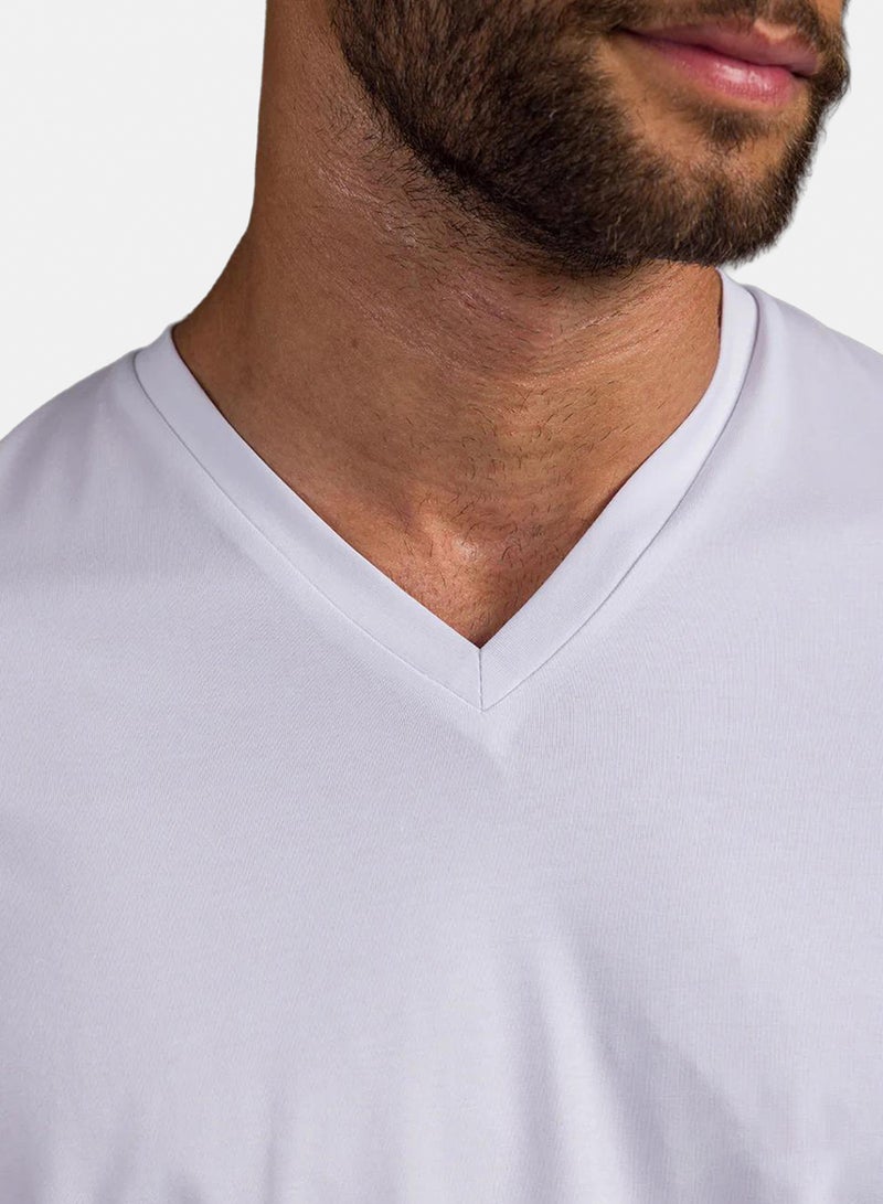 Stache Curved Back V-Neck T- Shirt - Image 2