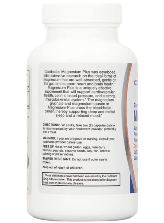 Cardiotabs Magnesium Plus – 200 mg of Magnesium Glycinate and Magnesium Taurate for Blood Pressure, Heart, Brain, Sleep & Mood Support – Highly Concentrated and Well Absorbed - 120 Capsules - Image 4