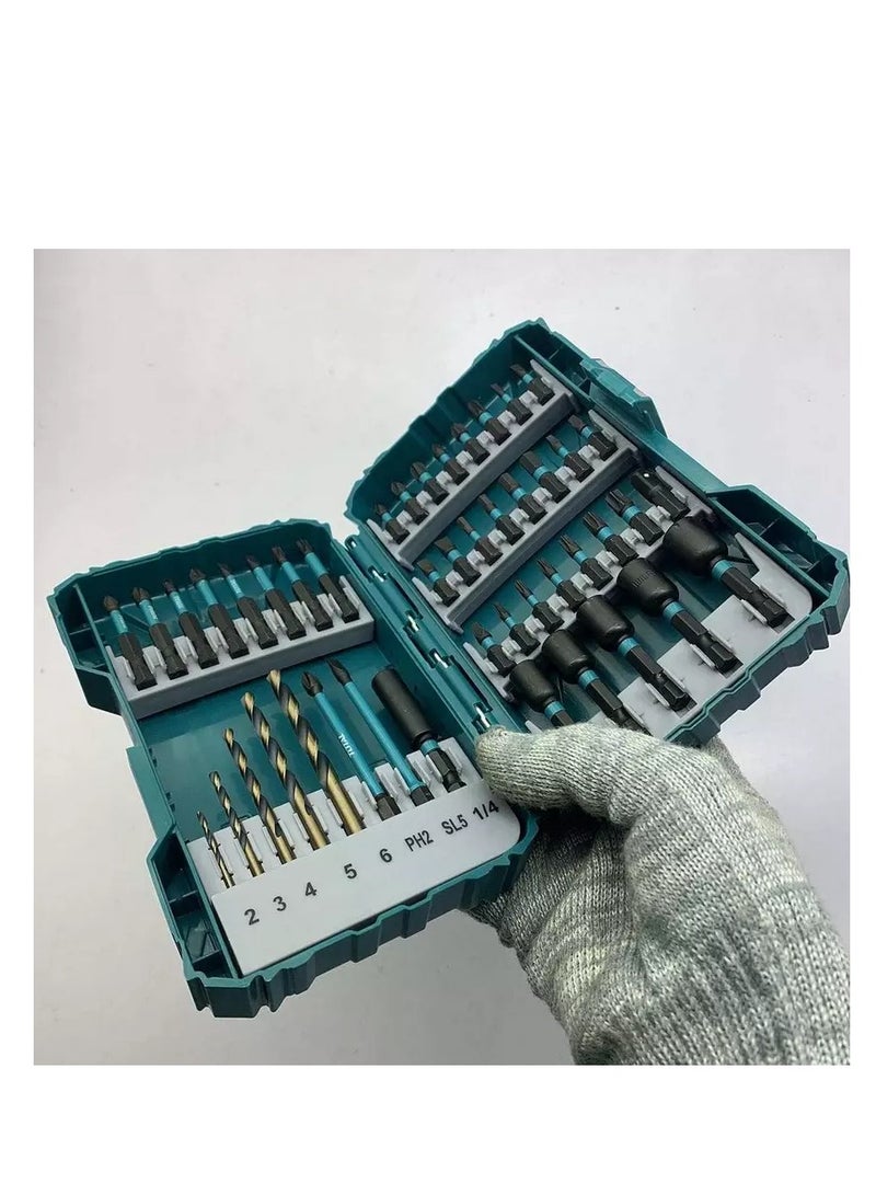 TOTAL 45-Piece Impact Screwdriver Bit Set with Drill Bits & Magnetic Nuts - Image 3