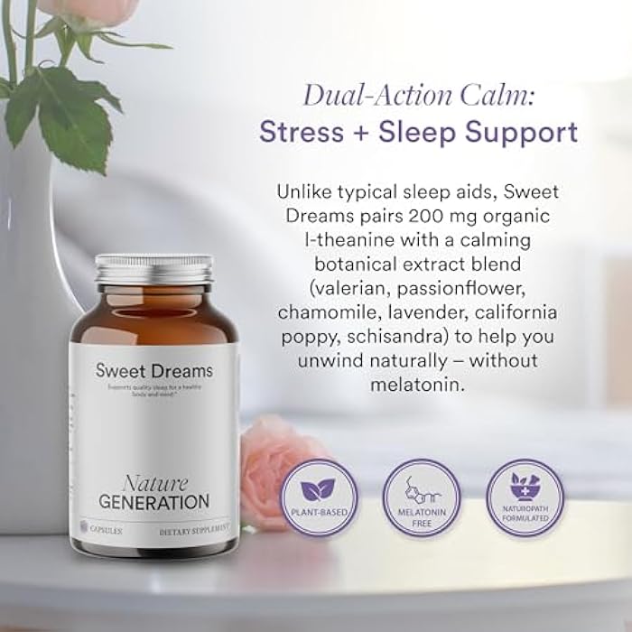 USDA Organic Sleep Supplement – Melatonin-Free Sleep Aid with L-Theanine, Passionflower, and Valerian Root for Stress Relief and Better Sleep – 60 Capsules - Image 4