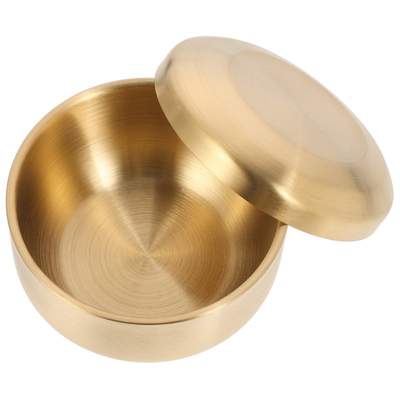 2pcs Thicken Stainless Steel Bowl Small Bowl Metal Soup Bowl Salad Bowl Small Bowl with Lid - Image 5