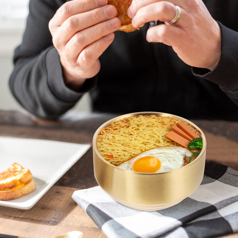 2pcs Thicken Stainless Steel Bowl Small Bowl Metal Soup Bowl Salad Bowl Small Bowl with Lid - Image 3