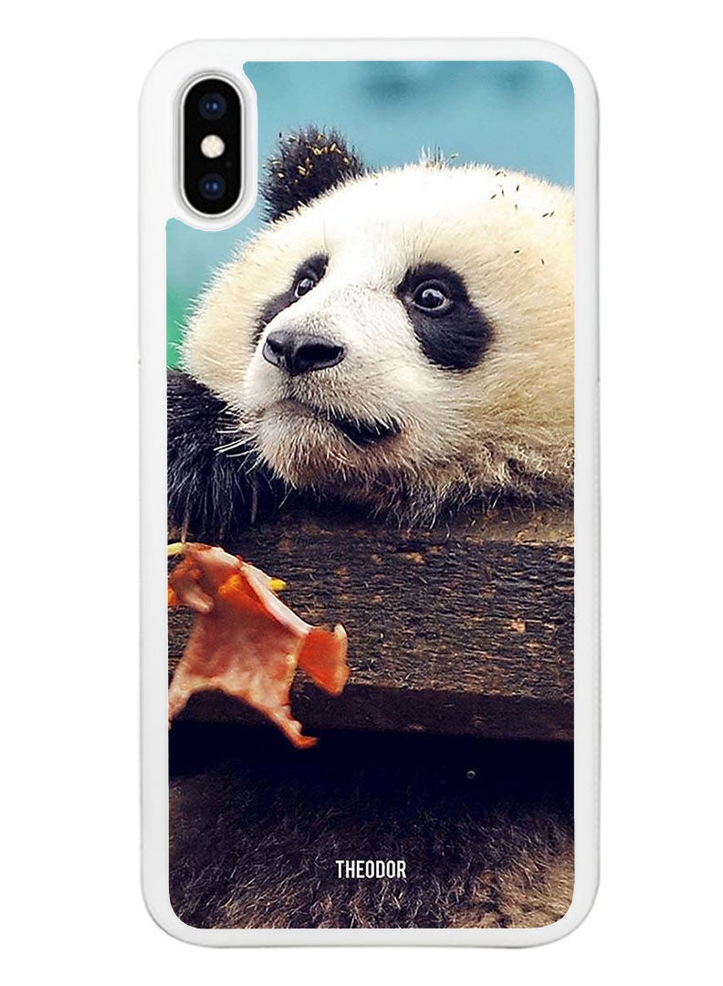 Theodor Protective Case Cover For APPLE IPHONE X/XS  Real Panda (White Bumber) - Image 1