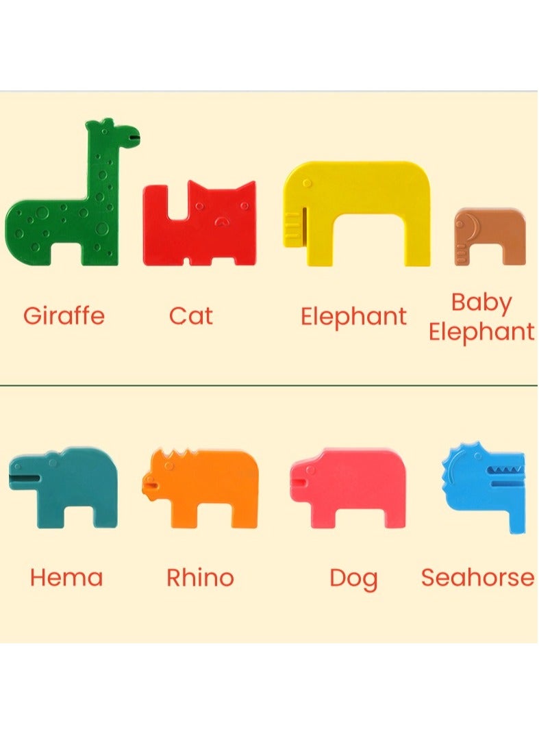 يونيكبيبي ٨ قطع من أقلام التلوين للأطفال، شكل حيوانات ثلاثي الأبعاد، صديقة للبيئة، غير سامة وقابلة للغسل، لا بودرة ولا بقايا، أدوات تلوين رائعة هدايا للأطفال لتطوير المهارات - Image 1