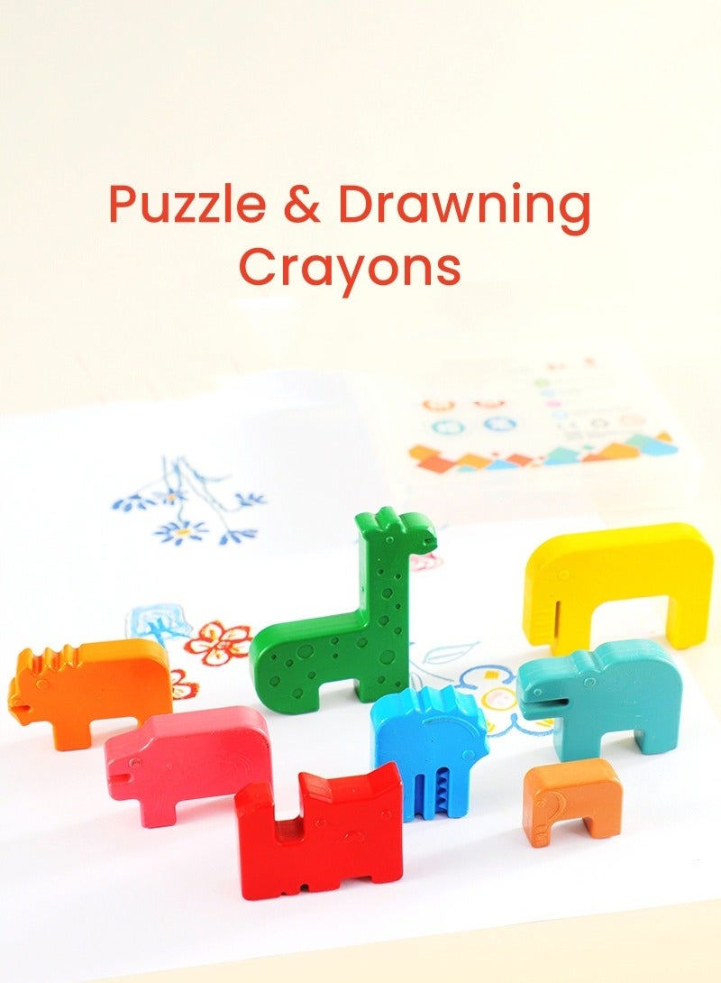 يونيكبيبي ٨ قطع من أقلام التلوين للأطفال، شكل حيوانات ثلاثي الأبعاد، صديقة للبيئة، غير سامة وقابلة للغسل، لا بودرة ولا بقايا، أدوات تلوين رائعة هدايا للأطفال لتطوير المهارات - Image 2