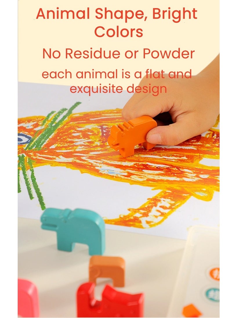 يونيكبيبي ٨ قطع من أقلام التلوين للأطفال، شكل حيوانات ثلاثي الأبعاد، صديقة للبيئة، غير سامة وقابلة للغسل، لا بودرة ولا بقايا، أدوات تلوين رائعة هدايا للأطفال لتطوير المهارات - Image 3