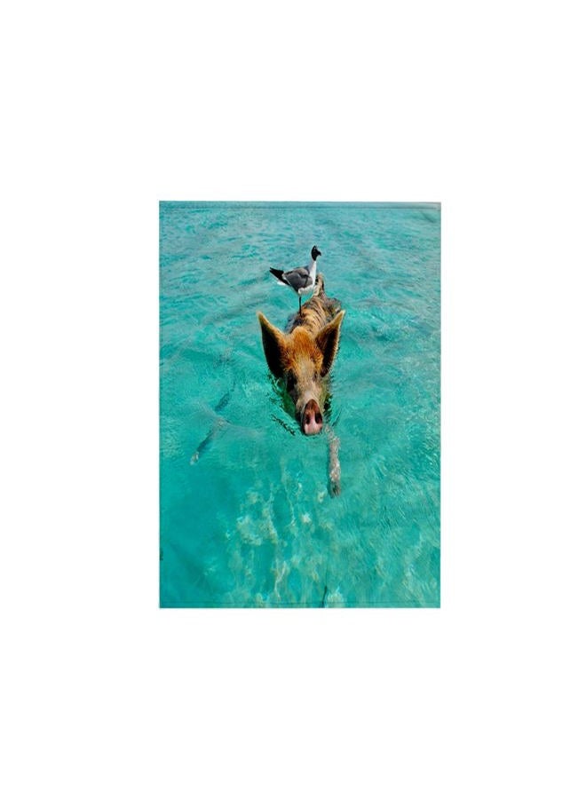 3DROSE 3D Rose Print of Swimming Pig in Staniel Cay Bahamas Hand Towel, 15" x 22" - Image 1