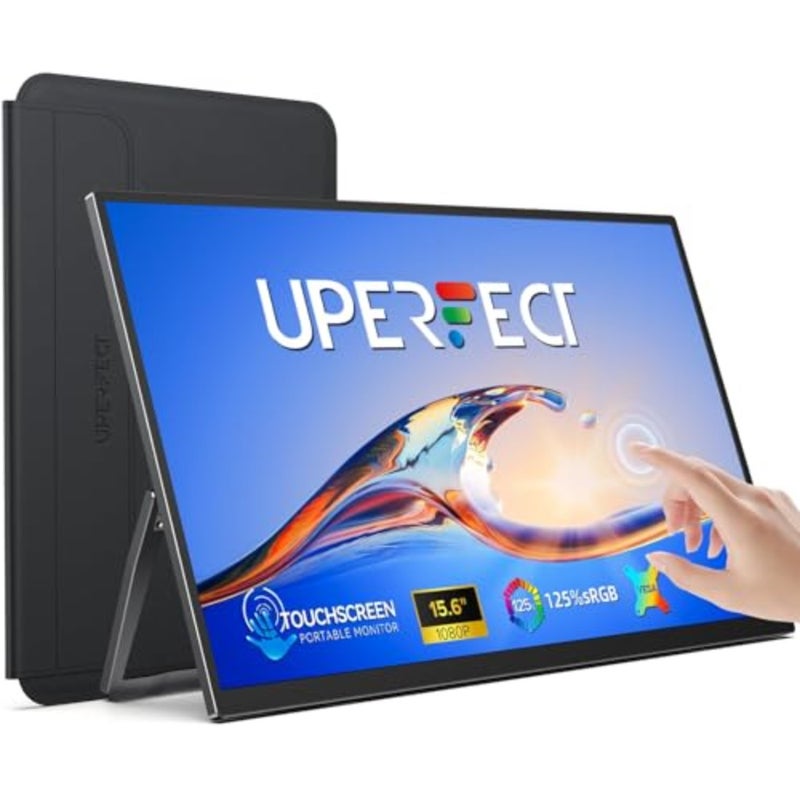 15.6" Touchscreen Portable Monitor 1080P IPS Matte Screen, Ultra-Thin Travel Monitor with Adjustable Stand HDMI USB-C External Display for Laptop, Phone, Mini Host, Game Console - Image 1