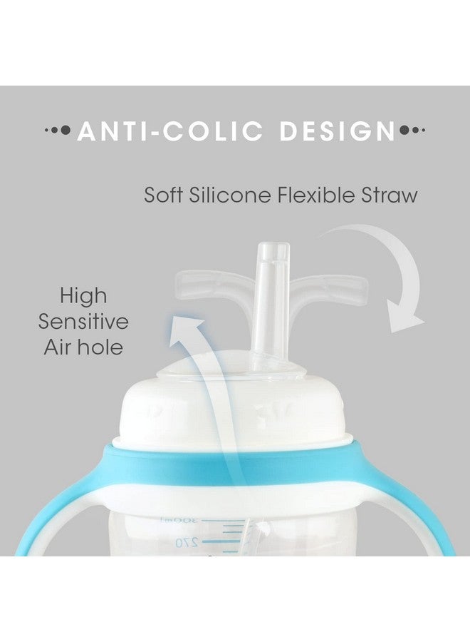 أر فور رابيت زجاجة شرب بالو بيبي بريميوم من R for Rabbit | 10 أونصة سائلة | كوب شرب مضاد للانسكاب مع شفاطة سيليكون ناعمة خالية من مادة BPA وغير سامة للأطفال الرضع أو الأطفال من سن 12 شهرًا فما فوق - (300 مل أزرق) - Image 3