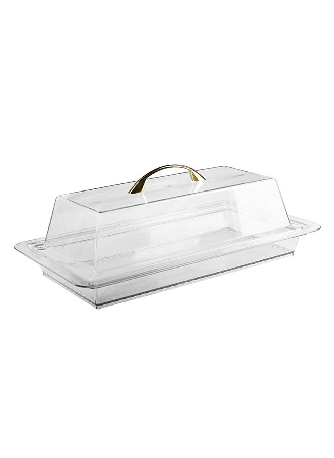 Trust Acrylic Cake Server With Lid Clear/Gold 40CM 