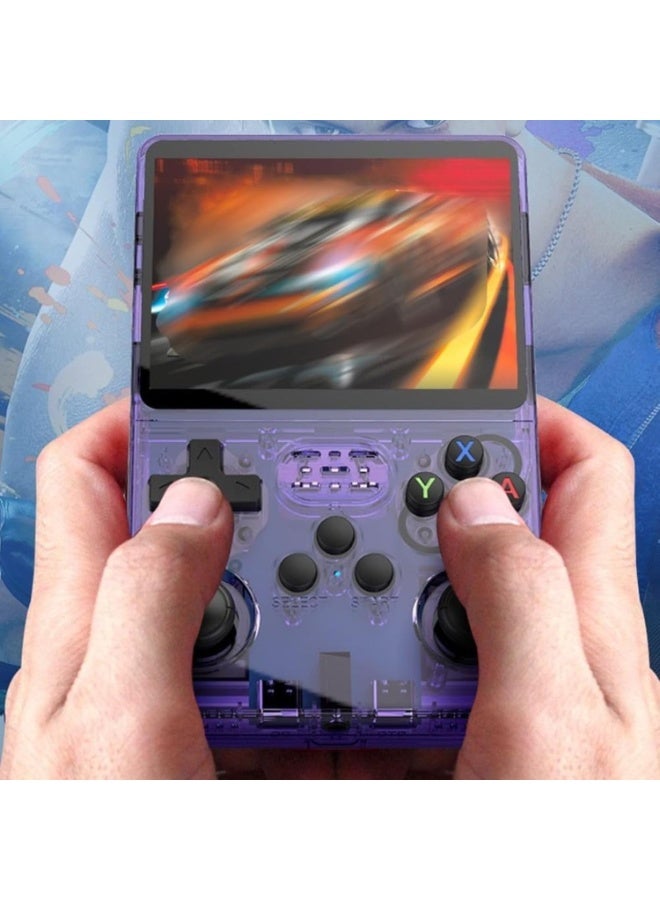 R36S Retro Handheld Game Console – 3.5” IPS Display, Built-in 15,000+ Classic Games, Dual Joystick, 128GB Storage, Portable Retro Gaming Console (Purple) - Image 2