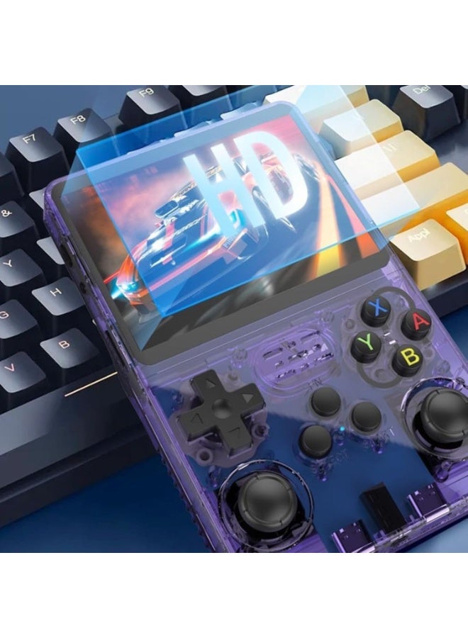 R36S Retro Handheld Game Console – 3.5” IPS Display, Built-in 15,000+ Classic Games, Dual Joystick, 128GB Storage, Portable Retro Gaming Console (Purple) - Image 5