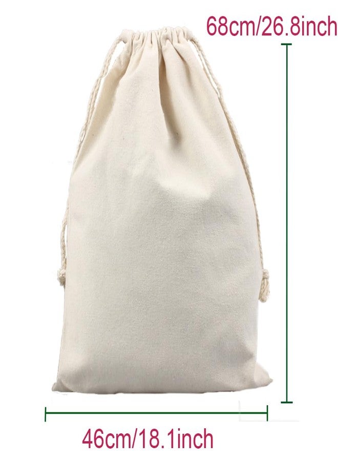 MTGHYARE 3 Pack Large Christmas Bags Drawstring Blank Canvas Gift Bags Santa Sack 18"x26.8" DIY Extra Large Reusable Burlap Xmas Gift Heavy Duty Laundry Bags with Drawstring - Image 5