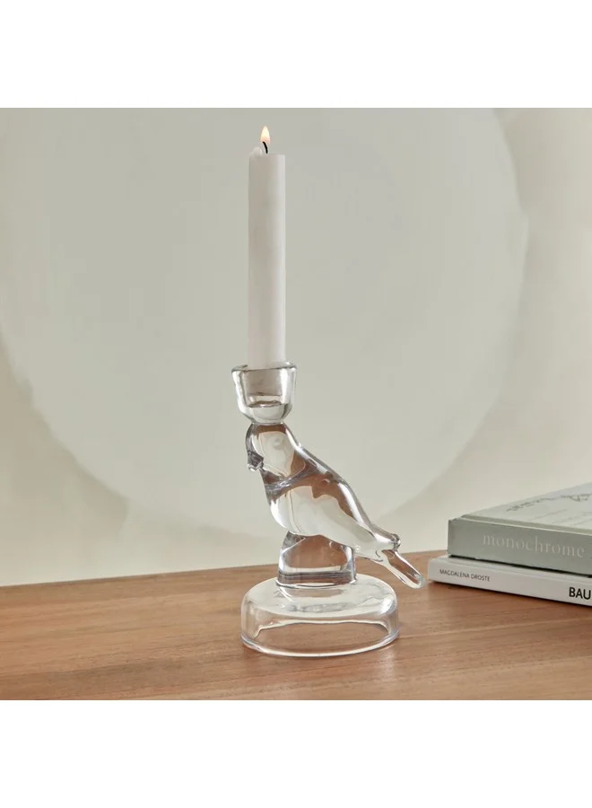 Home Box Vega Glass Bird Candleholder 13 x 16.5 x 9.5 cm