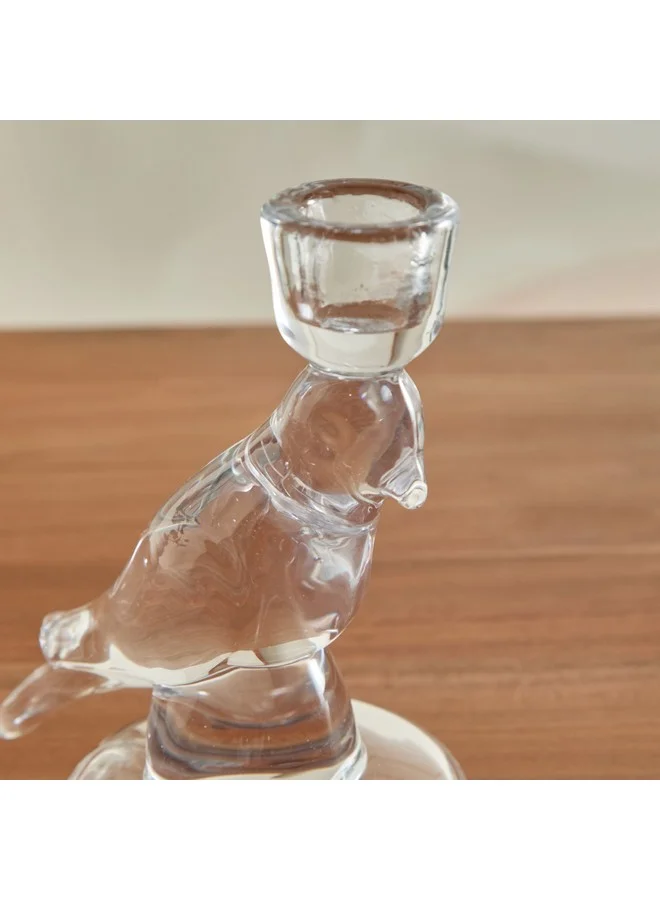 Home Box Vega Glass Bird Candleholder 13 x 16.5 x 9.5 cm