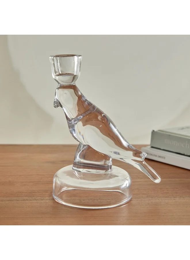 Home Box Vega Glass Bird Candleholder 13 x 16.5 x 9.5 cm
