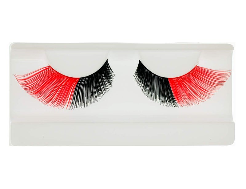 Red Black Eyelashes For Queen of Hearts Costume Accessories Halloween Lashes 1 Pair
