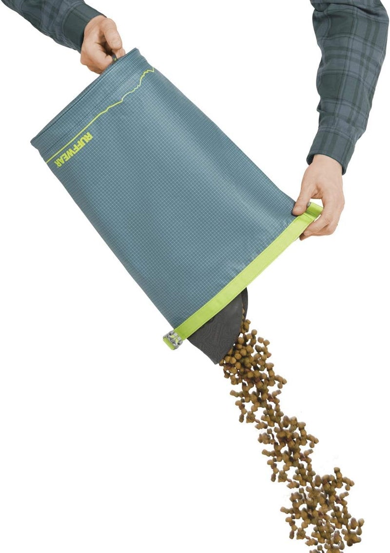 Ruffwear, Kibble Kaddie Dog Food Travel Bag, Roll-Down Closure Storage, Easy-Pour Spout, Compact Waterproof Odor-Sealing Liner with Stash Pocket, 10L/42 Cups, Camping Road Trip Essential, Slate Blue - Image 4