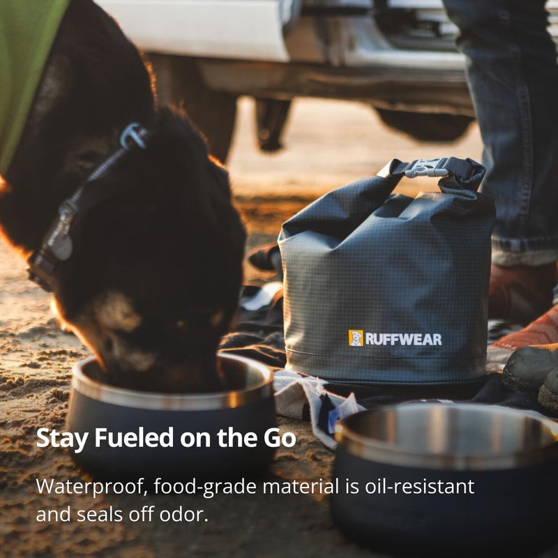 Ruffwear, Kibble Kaddie Dog Food Travel Bag, Roll-Down Closure Storage, Easy-Pour Spout, Compact Waterproof Odor-Sealing Liner with Stash Pocket, 10L/42 Cups, Camping Road Trip Essential, Slate Blue - Image 3