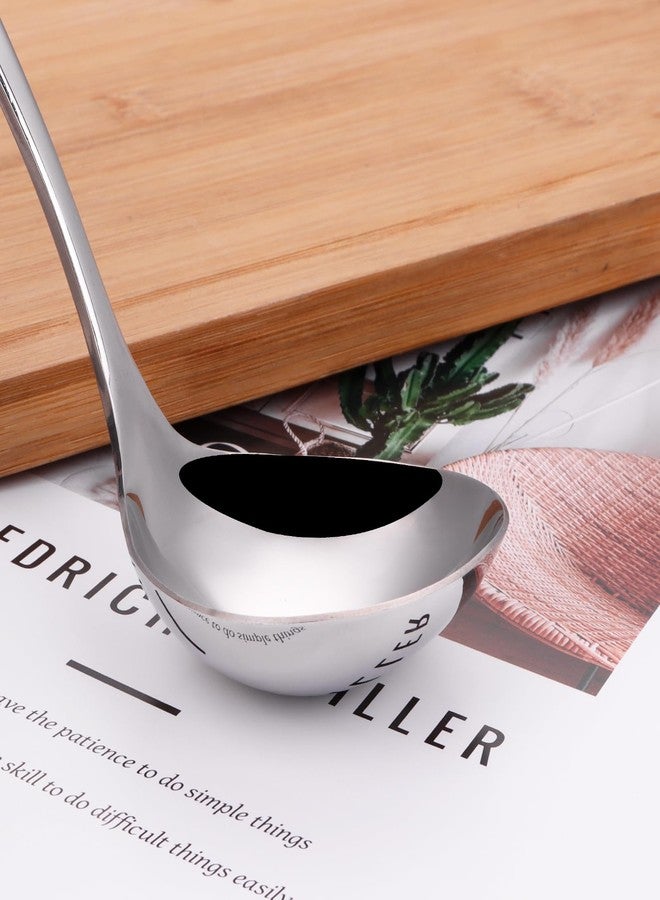 Mafier 2 oz. Soup Ladle SUS304 Stainless Steel Gravy Ladle for Serving,9.5 Inch Sauce Ladle Spoon(Silver)(Set of 2) - Image 4