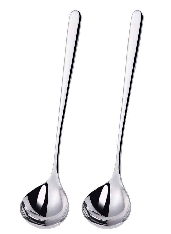Mafier 2 oz. Soup Ladle SUS304 Stainless Steel Gravy Ladle for Serving,9.5 Inch Sauce Ladle Spoon(Silver)(Set of 2) - Image 1