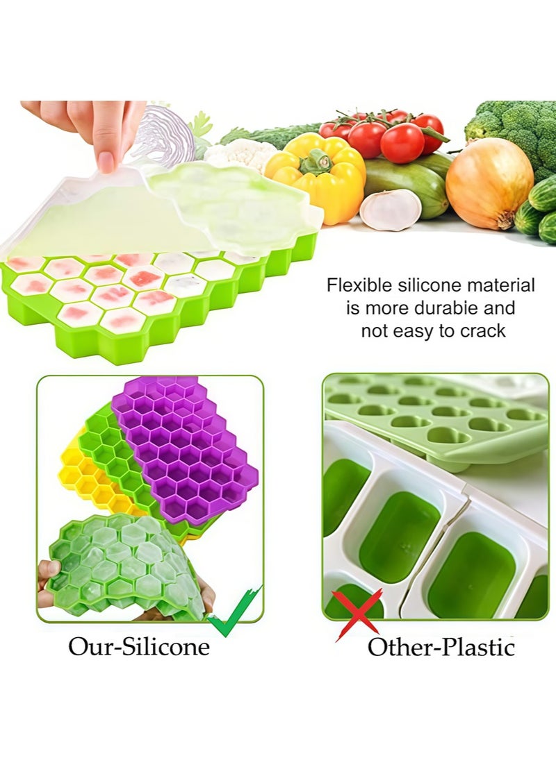 Leon Home (5-piece set) honeycomb ice mold, ice tray, silicone small ice tray, honeycomb ice ball mold with lid for making ice, reusable  - Image 3