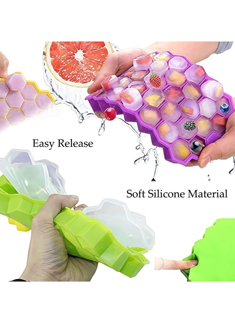 Leon Home (5-piece set) honeycomb ice mold, ice tray, silicone small ice tray, honeycomb ice ball mold with lid for making ice, reusable  - Image 2