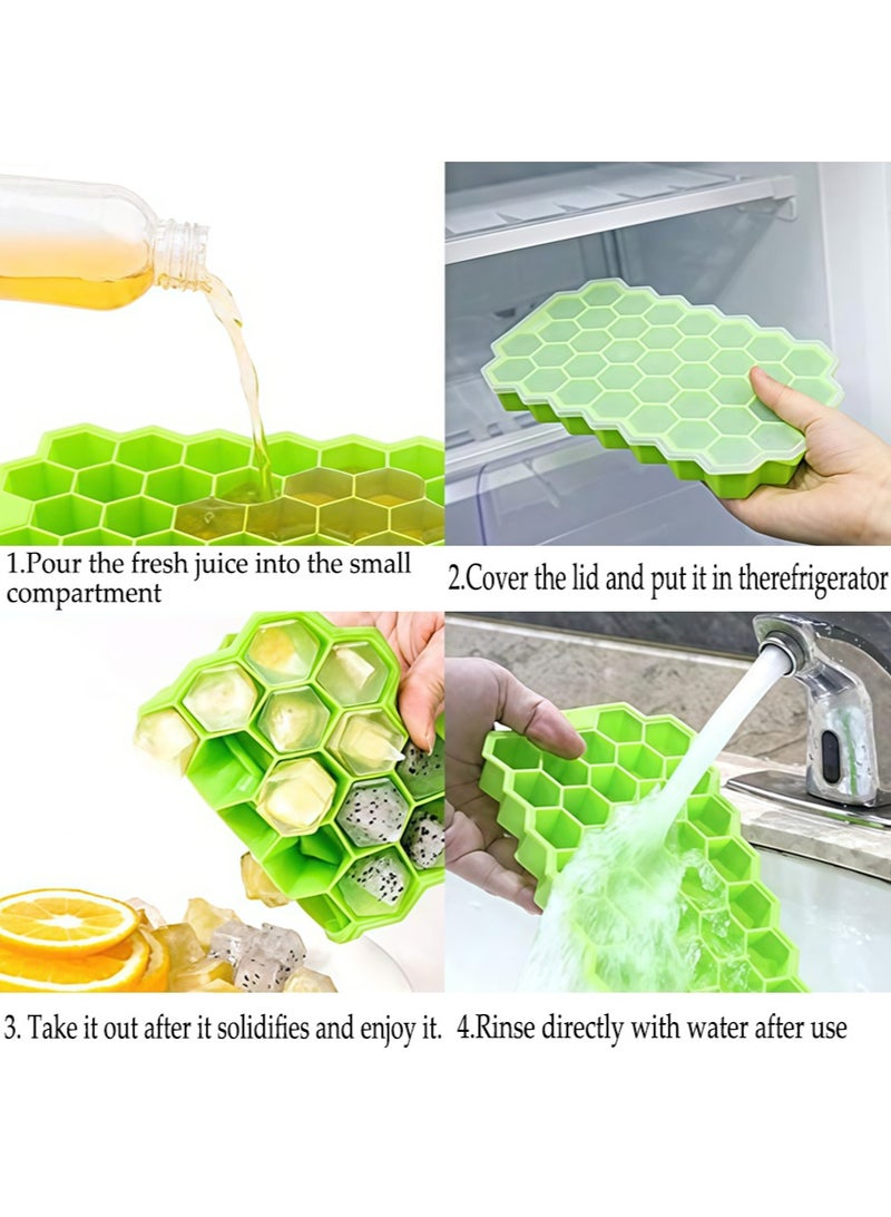 Leon Home (5-piece set) honeycomb ice mold, ice tray, silicone small ice tray, honeycomb ice ball mold with lid for making ice, reusable  - Image 4