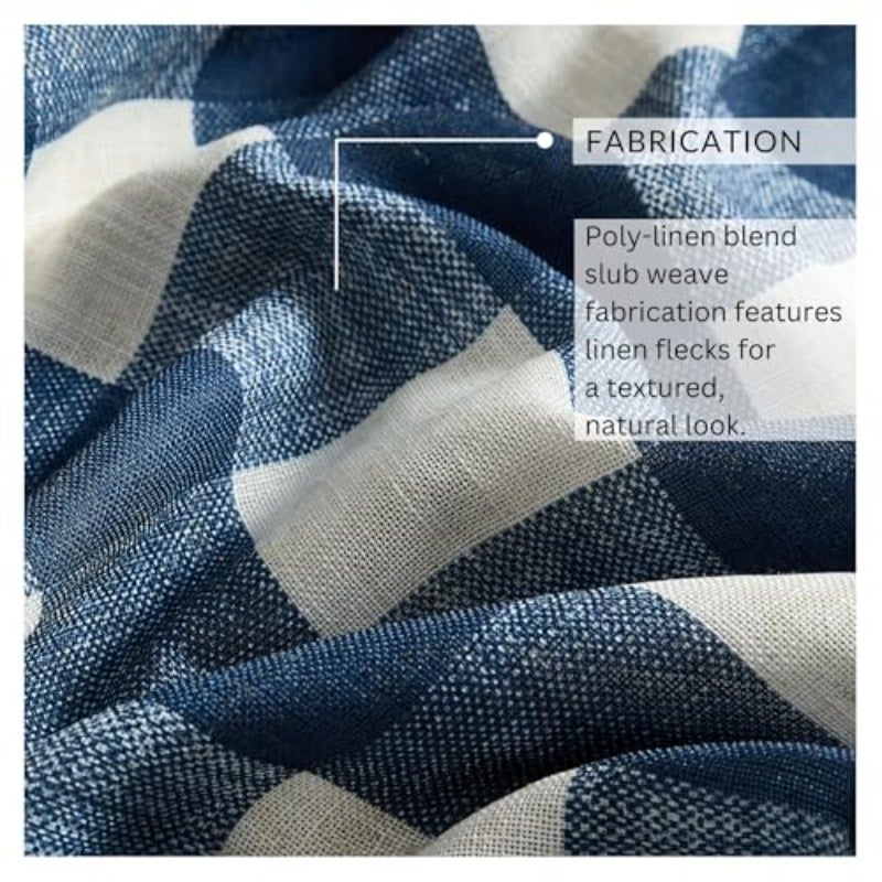Elrene Home Fashions Grainger Buffalo Check Blackout Window Curtain Panel 52" x 95" 1 Indigo - Image 5