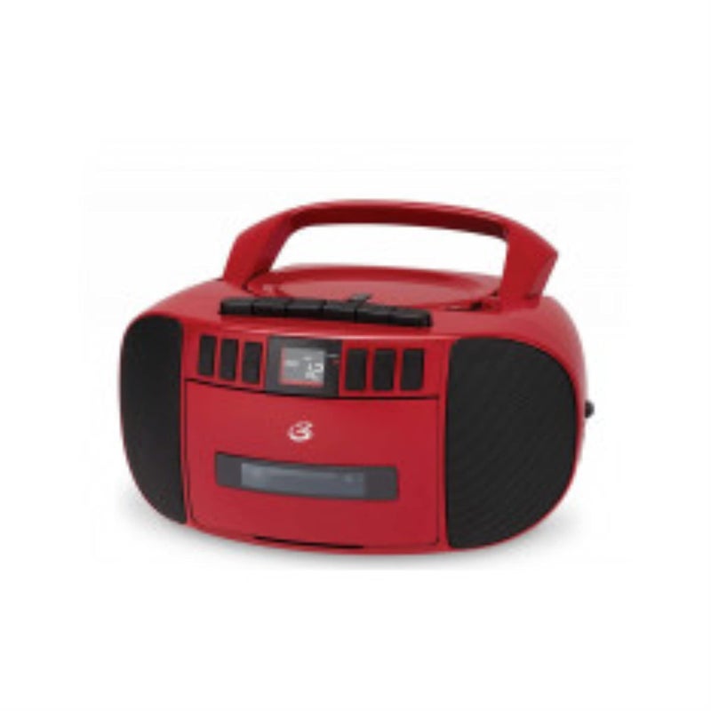 GPX BCA209R Portable Am/FM Boombox with CD and Cassette Player, RED - Image 2