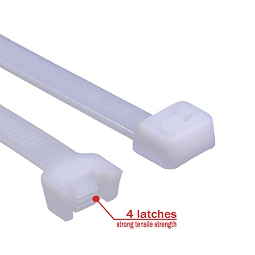 Superun Heavy Duty Zip Ties 20 Inch, Strong Large White Zip Ties 120 Lbs Tensile Strength Selflocking Wire Ties (Industrial Grade Cable Ties) Pack of 50 Clear - Image 3