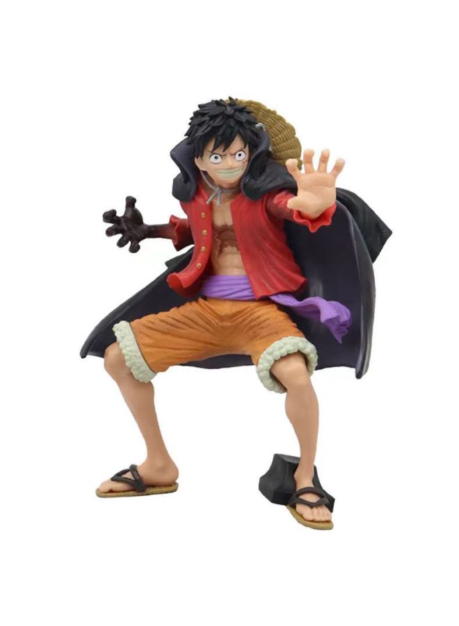 Artistic King Style Luffy Manteau Battle Suit Squatting Posture Figurine Model Boxed Handheld Toy One Piece Series-Color:Cape Luffy (bag) - Image 1