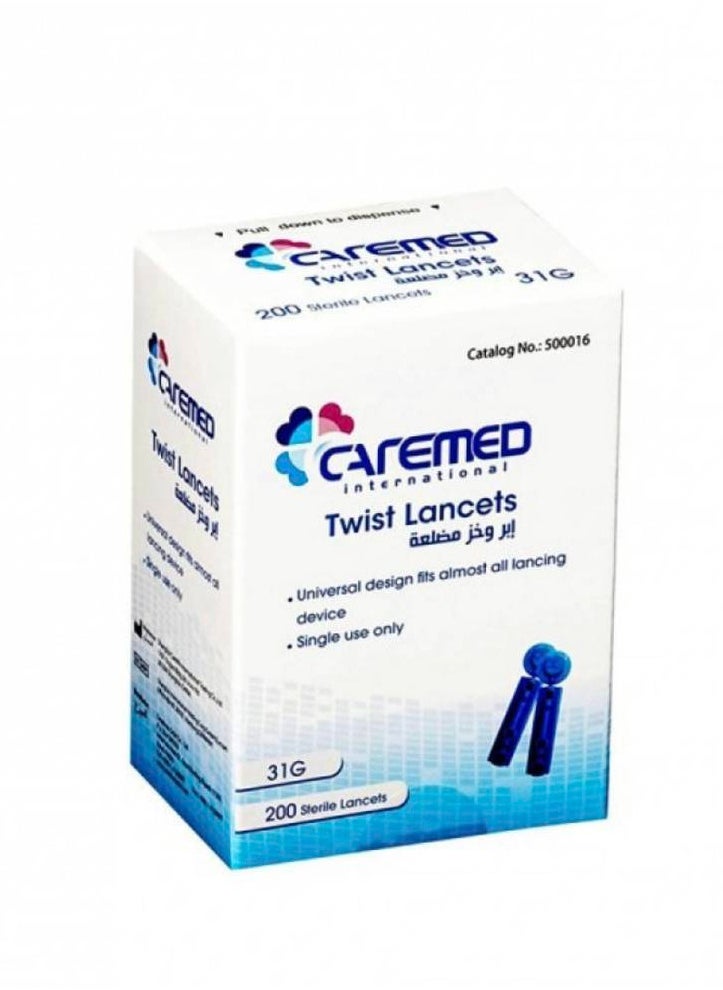 CAREMED CAREMED 200-piece Twist sterile Blood Lancet 