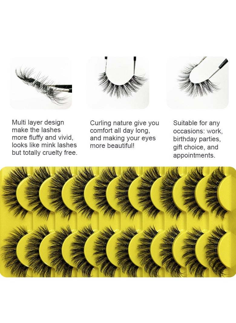 （ 10 Pairs ）Fluffy Messy Faux False Eyelashes,Soft Curly Fake Lashes,Reusable Natural Eyelash Simulation Curl False Eyelashfor Make up - pzsku/ZFDF3455B86B1C346C452Z/45/_/1737085165/221613da-95a2-4ce1-b4d8-4c07e835114f