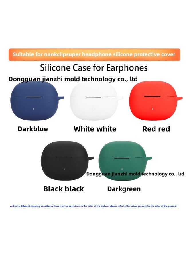 Loquat Suitable For NANK Clip Super Headset Protective Cover Silicon Soft Rubber Earphone Case Charging Storage Bag-Color:Dark Green-Model:NANK Clip Super - Image 3