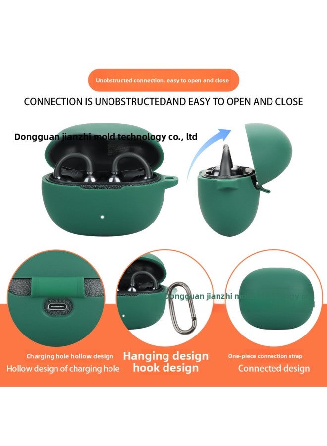 Loquat Suitable For NANK Clip Super Headset Protective Cover Silicon Soft Rubber Earphone Case Charging Storage Bag-Color:Dark Green-Model:NANK Clip Super - Image 4