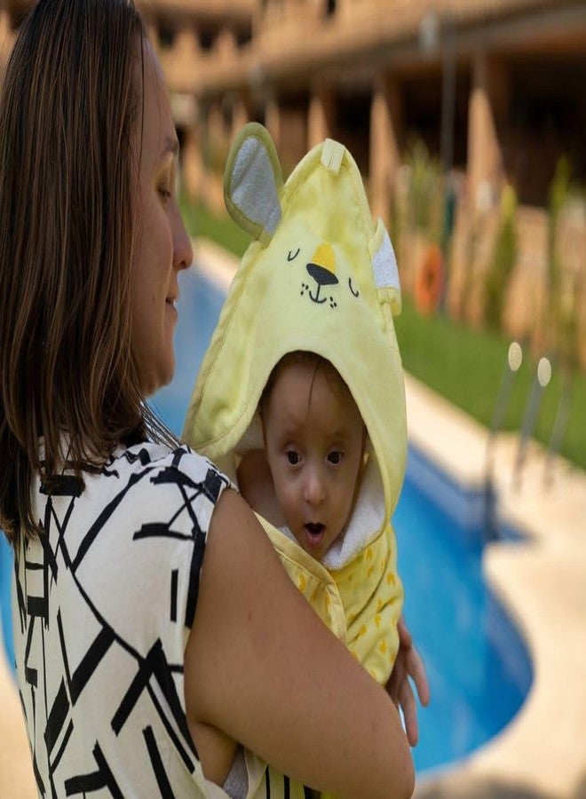 VAYA LY'L-Sun Baby Hooded Towel, Ultra Soft & Quick Absorbent Bath Towel for Newborns & Toddlers, 100% Cotton, Gentle on Baby’s Skin, Lightweight & Travel-Friendly, Color - Lion - Image 4