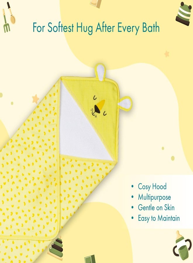 VAYA LY'L-Sun Baby Hooded Towel, Ultra Soft & Quick Absorbent Bath Towel for Newborns & Toddlers, 100% Cotton, Gentle on Baby’s Skin, Lightweight & Travel-Friendly, Color - Lion - Image 5
