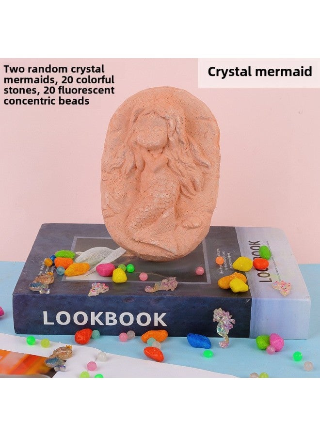 Ultraman Archaeological Digging Toys Blind Box Archaeological Dinosaur Fossils Children's Archaeological Educational Digging Gem Stall-Color:Crystal Mermaid❤The Whole Box Shot 82