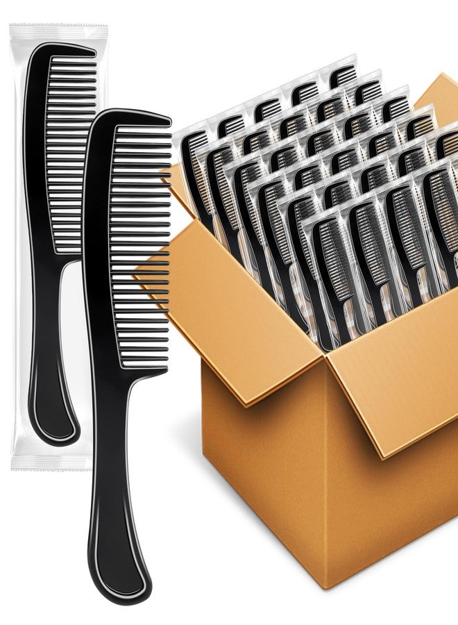 HOFASON 100 Pcs Bulk Hair Combs Individually Wrapped for Women, Kids, Men Beard, Professional Wide Tooth Comb for Hair Styling, Travel, Homeless, Hotel, Shelter, Nursing Home and Church (Black) - Image 1