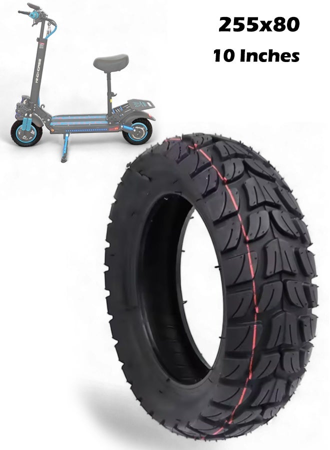 حصان الريح إطار خارجي عالي الجودة مقاس 10 بوصات للطرق الوعرة للدراجات الكهربائية – إطار بديل قابل للنفخ لجميع التضاريس مقاس 255x80 - Image 1