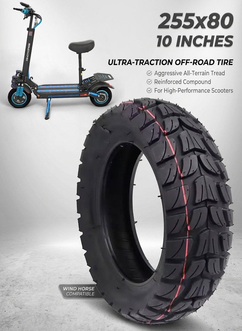 Wind Horse Original High-Quality 10-Inch Off-Road Outer Tire for Electric Scooters – 255x80 Inflatable All-Terrain Replacement Tire - Image 1
