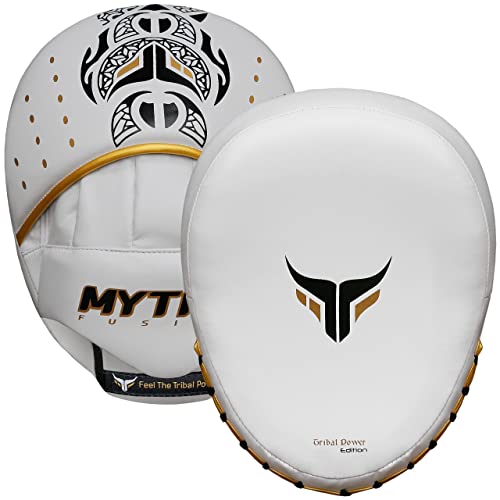 Mytra Fusion Boxing Pads - Focus Mitts MMA Muay Thai Boxing Mitts for Kickboxing Training and Martial Arts (White) - Image 5