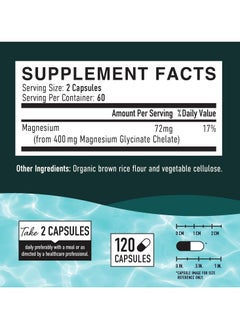 SMNutrition Magnesium Bisglycinate, Chelate Maximum Absorption 120 Capsules  - Image 4