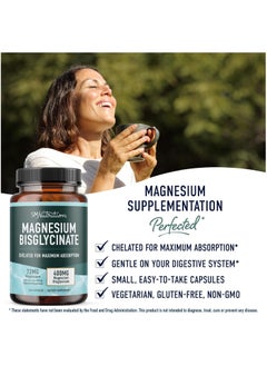 SMNutrition Magnesium Bisglycinate, Chelate Maximum Absorption 120 Capsules  - Image 2