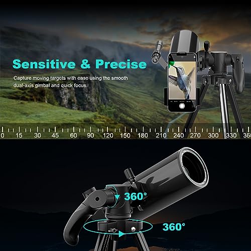 HOROX Maksutov-Cassegrain Telescopes for Adults Astronomy, 80mm Aperture 850mm Catadioptric Compound Telescope, Compact Portable Travel Telescope, w. Pro Tripod & Phone Adapter - Image 3